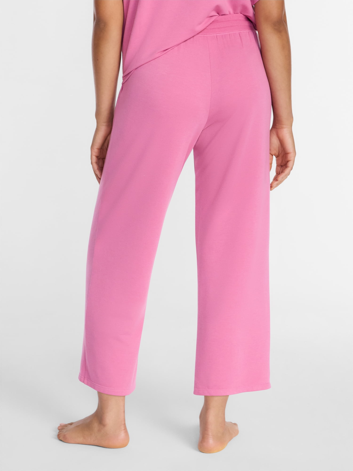 Joyspun Women's French Terry Knit Sleep Capri Pants, 25” Inseam, Sizes XS-3X