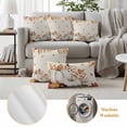 thumbnail image 6 of White Pumpkin Fall Outdoor Waterproof Pillow Covers, Thanksgiving Eucalyptus Leaves Linen Decorative Square Throw Pillowcase Sofa Cushion Sham for Patio/Couch/Chair, 16"x16" 2 Pack, 6 of 8