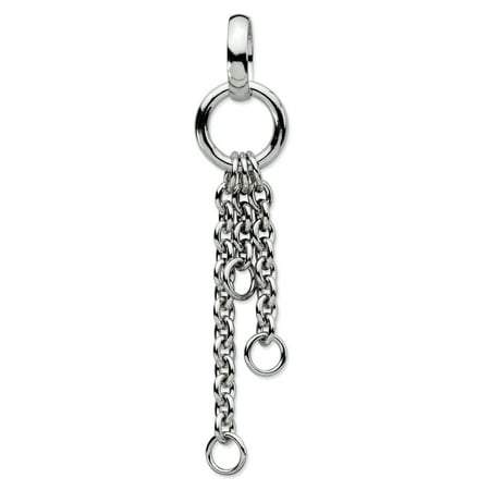 Double Circle Charm 925 Sterling Silver Double Circle Shaped Pendant Charm Necklace Carrier Holder Gifts For Women For Her ()