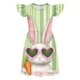 thumbnail image 2 of Pounoo Womens Maxi Dresses Bunny Print Ruffle Sleeve Loose Fit Lightweight Pullovers Cute Summer Style (For Small Wearers) Gift, 2 of 9