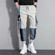 thumbnail image 4 of Pantalones cargo para hombre, negros, empalmados, para trekking, para hombre, estilo emo, de nailon, de diseñador callejero, estilo harén, de gran tamaño, estilo vintage, holgados, informales, a la mo, 4 of 4