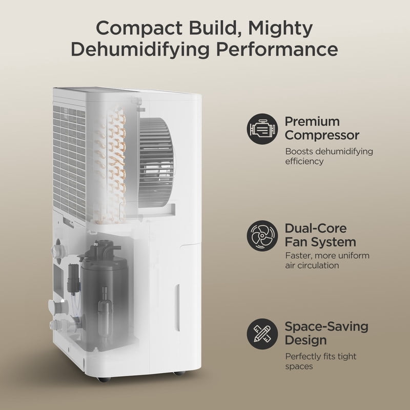150 pt. 5000 sq. ft. Dehumidifier with Pump, 3-Modes, 24-Hour Timer, and Auto Defrost