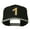 Black Silver, variant on Number 1 Embroidered Classic Two Tone Snapback Cap - Neon Orange OSFM