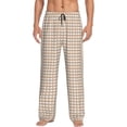 thumbnail image 2 of Goofa Brown Gingham Printed Soft Pajama Pants for Men, Wide Leg Comfy Casual Lounge Yoga Pants-Small, 2 of 9