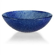 Xylem GV104BLM Round Glass Vessel Sink - Blue Bits