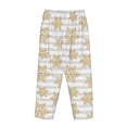 thumbnail image 3 of Lsque Gold Snowflake Print Women's Pajama Pants, Lounge Pant - Comfortable Home Wear,Elastic Waistband, Stylish Design-Large, 3 of 9