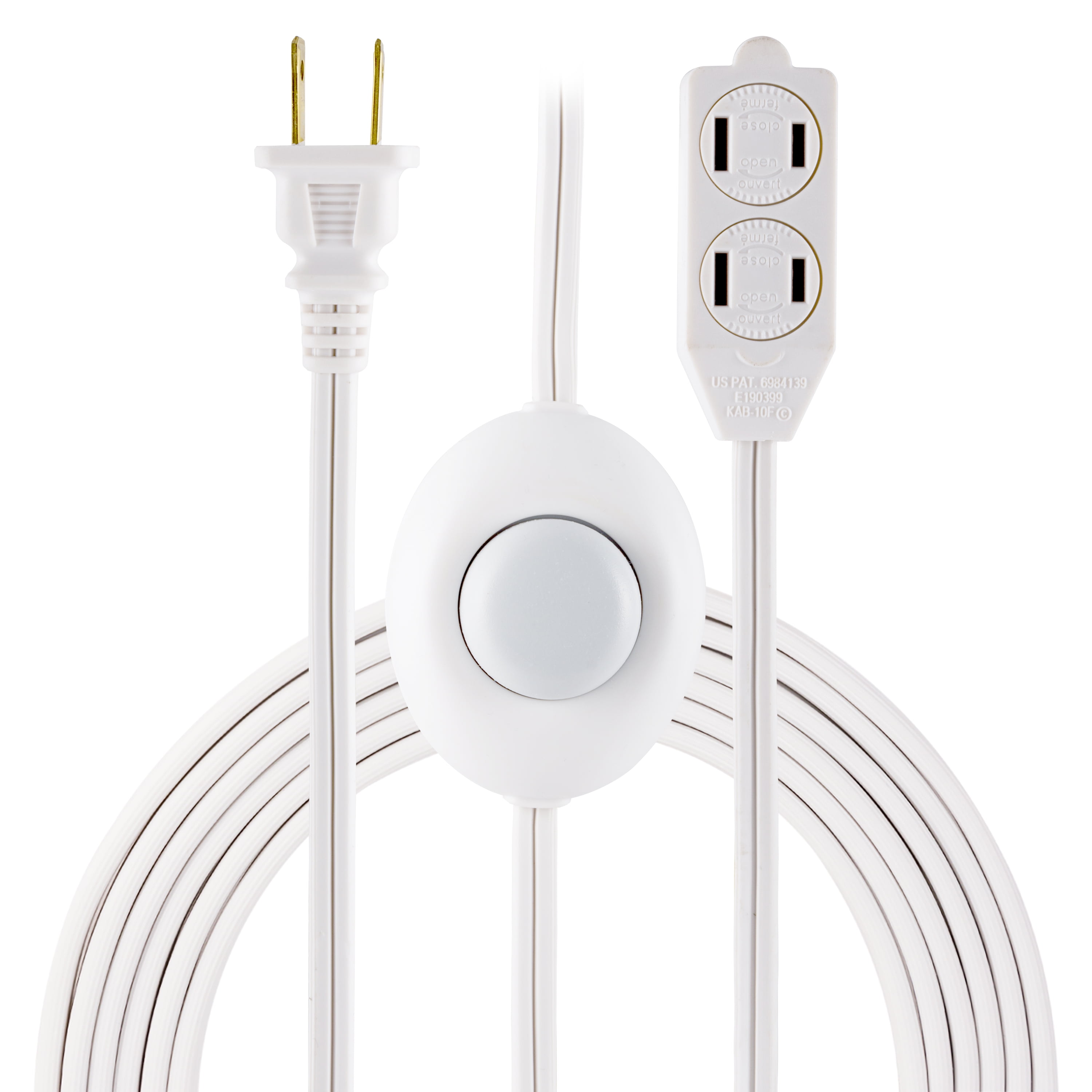 Lot 10 Premium 1ft Extension Cord w/ Two Outlets ETL Listed Power Electric Cable 