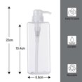 thumbnail image 2 of Dispensador de champú y acondicionador de 650 ml, paquete de 3 botellas vacías con bomba, reutilizables, recargables para gel de ducha, acondicionador, loción, desinfectante de manos, 2 of 6