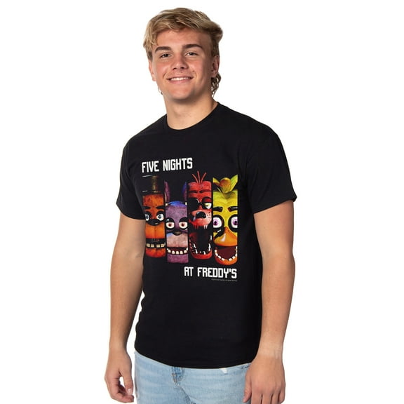 Five Nights At Freddy's T-Shirt Men's Character Columns Horror Game Adult Tee