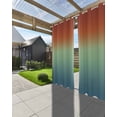 thumbnail image 3 of Outdoor Curtains for Patio Retro Retro Gradient Green Waterproof Privacy Outside Curtains with 2 Tiebacks Grommet Top Pergola Curtains for Porch Cabana Gazebo 1 Panel, 54x84 inch, 3 of 7