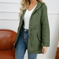 thumbnail image 6 of Mifelio Rain Jacket Women, Women's Zippered Long Sleeved Solid Color Hooded Loose Windbreaker Jackets for Women Green XXL, 6 of 8