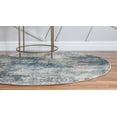 thumbnail image 4 of Unique Loom Mystic Collection Area Rug - Seine (5' Round Navy Blue/Ivory), 4 of 11