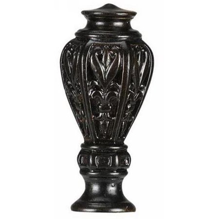 Resin Fleur De Lis - 2.87 in. Traditional & Classic Resin Fleur-De-Lis Urn Finial, Dark Brown