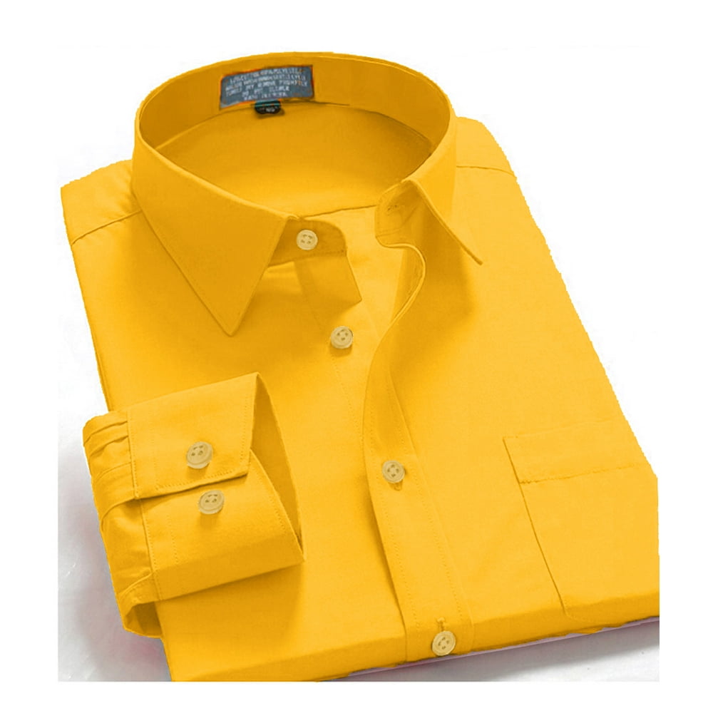 Oxford Men Dress Shirt Regular Fit Oxford Solid Long