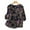 Dark Blue, variant on ZANZEA Women 3/4 Sleeved Floral Printed Blouse Loose Shirts O-Neck Tops