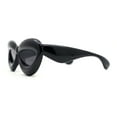 thumbnail image 3 of Womens Funky Balloon Thick Cat Eye Retro Plastic Sunglasses All Black, 3 of 4