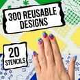 thumbnail image 4 of Custom Body Art Airbrush Nail Stencils -  Design Series Set # 11 includes 20 Individual Nail Templates with 20 Designs, 4 of 6
