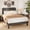 Dark Gray, variant on Asofer Full Size Upholstered Bed Frame with Adjustable Headboard, Modern Platform Bed with Wooden Slats, Beige