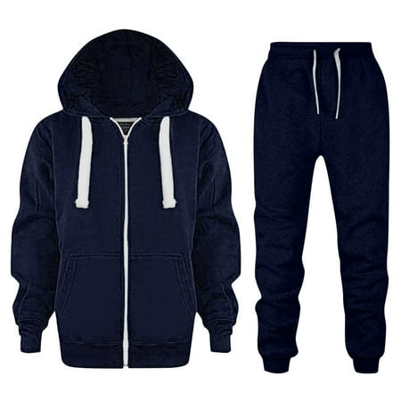 

NIEWTR Boys Girls Sweatsuit Fall Winter Set - 2 Piece Polar Fleece Jacket Hoodie Sweatshirt and Jogger Sweatpants For 3-12 Years(Navy 7-8 Years)