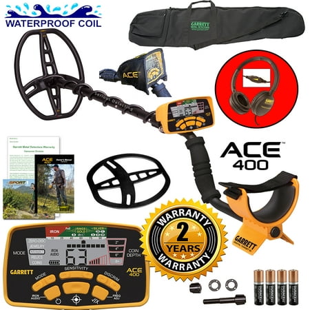 Garrett ACE 400 Metal Detector with DD Waterproof Search Coil and Carry (Best Metal Detector Coils)