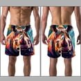 thumbnail image 3 of luoweisi Men's Beach Shorts Quick Dry Swim Trunks with Mesh Lining Abstract Rhinoceros L, 3 of 5