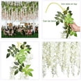 thumbnail image 2 of 6 Pack 3.75 Feet/Piece Artificial Fake Wisteria Vine Ratta Hanging Garland Silk Flowers String Home Party Wedding Decor (6PCS-Large White Wisteria), 2 of 5