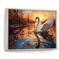 thumbnail image 2 of Designart "Swans' Beautiful Journey I" Animals Swans Floater Framed Canvas Art Print, 2 of 5