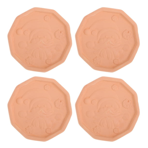 discos reutilizables para ablandar azúcar, de terracota, con diseño navideño de Papá Noel, para conservar azúcar moreno Mantiene el azúcar suave y fresco