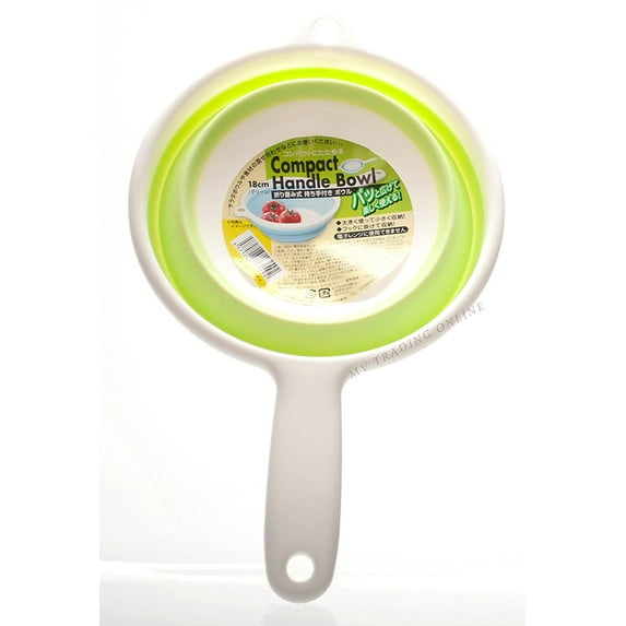 Compact Silicone Collapsible Mixing Bowl with Helper Handle, 1½-Quart, Green