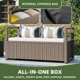 thumbnail image 6 of Uforic 70 Gallon Outdoor Storage Bench with Seat Cushion,All-Weather PE Rattan Patio Deck Boxes - Beige, 6 of 9