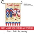 thumbnail image 2 of Welcome Patriotic Stars and Stripes Floral Flip Flops Decoration Summer Beach Seaside Independence Day Garden Flag Holiday Outdoor Yard Flag 12" x 18", 2 of 6