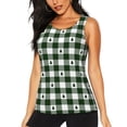 thumbnail image 2 of Haiem Green White Christmas Tree Lumberjack Plaid Workout Tank Tops for Women, Athletic Sports Slim-Fit Tank Tops, Compression Sleeveless Dry Fit Shirts,Athletic Shirt-Small, 2 of 9