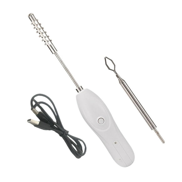 2DXuixsh Wireless Electric Vegetable Corer Multifunctional Scale Scraper Handheld Core Remover Tool for Squash Tomato Eggplant Potato Veggie Drill White 18Cmx8Cm