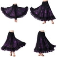 thumbnail image 2 of de Baile de Flamenco Floral Lentejuelas Floral Swing Waltz Costume para Tango Danza de Vientre Danza India , Púrpura, como se describe Violeta BLESIY Vestido de baile latino, 2 of 8