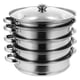 thumbnail image 4 of Vaporera multifuncional de acero inoxidable, práctica olla para sopas, color plata (5 capas), 4 of 7