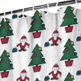 thumbnail image 3 of White Christmas Santa and Tree Pattern Shower Curtain 84"x72" ,Bathroom Decorative Shower Curtains Set with 12 Hooks,Modern Waterproof Washable Shower Curtain, 3 of 6