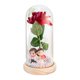 thumbnail image 1 of Rosa iluminada en cúpula de cristal, decoración creativa para San Valentín, regalos de flores rosas para Pareja de bases de madera, 1 of 9