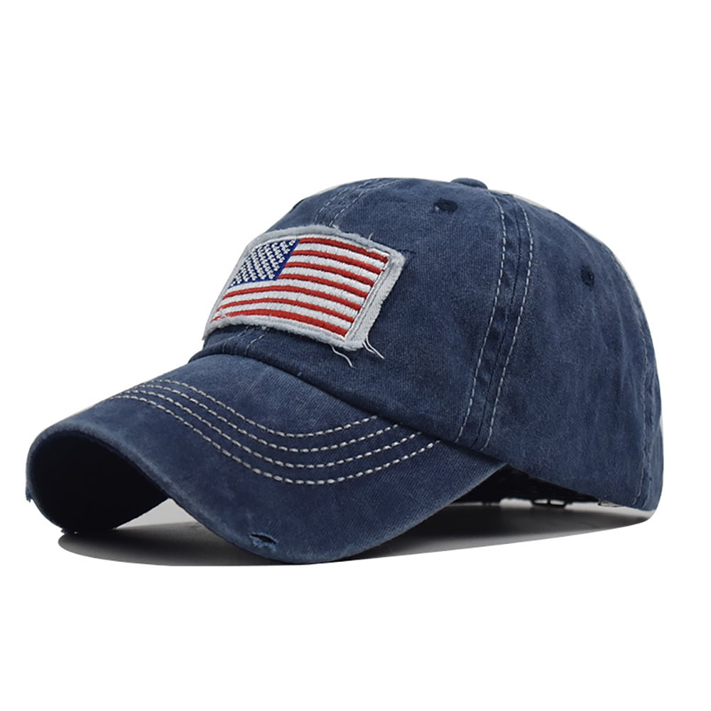 NXJDHLuui Unisex Cute American Flag Bandana Bear Baseball Cap Athletic Dyed Cotton Adult Cap