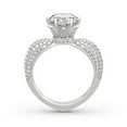 thumbnail image 4 of Oryn Jewelry 1.65 Ct Round Cut White Moissanite Rings - 14K White Gold Plated Lotus Flower Inspired Engagement Pave Wedding Rings - Nature Theme Anniversary Party Rings, 4 of 4