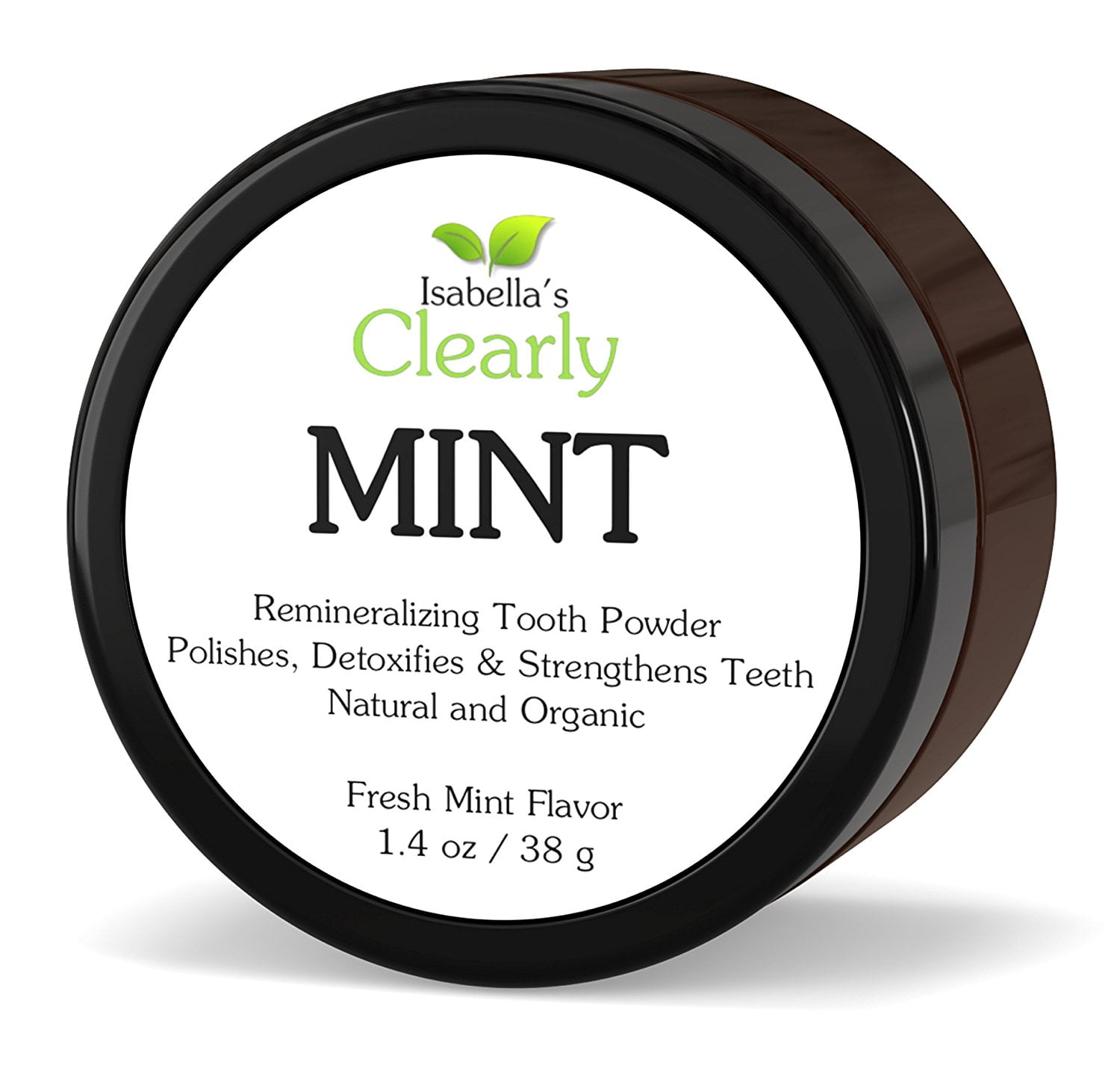 Clearly MINT Natural Toothpaste Powder, Fluoride Free | Remineralizing Powdered Toothpaste with Clay | Strengthening, Whitening, Cavity Protection, Made in USA (1.4 oz)