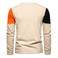 thumbnail image 5 of Honeeladyy Men's Long Sleeve Henley Shirts 4 Button Soft Cotton Casual Tees Reglan Sleeve Tshirt Contrast Color Slim Fit Top #Og-Orange-XL, 5 of 6