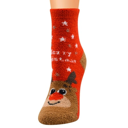 

Biekopu New Christmas Socks Series Ladies Socks Christmas Socks Coral Fleece Santa Socks Christmas Women Socks Floor Socks