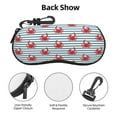 thumbnail image 3 of KLL Cute Red Crabs With Nautical Print Eyeglass Case for Men & Women's Classy Travel Eyewear Holder Case Zipper Eyeglasses Case With Hook, 3 of 6