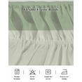 thumbnail image 6 of Spring Leaf Bed Skirt King Size 16 Inch Drop, Spring Sage Green Leaf Branch Plant Green Background Adjustable Elastic Dust Ruffles Bedskirt for King Bed Wrap Around Pleated Mattress Frame Cover, 6 of 9