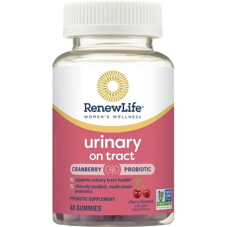 Renew Life Women's Wellness Gummy Probiotic for Urinary Health, Cranberry, 48 Count