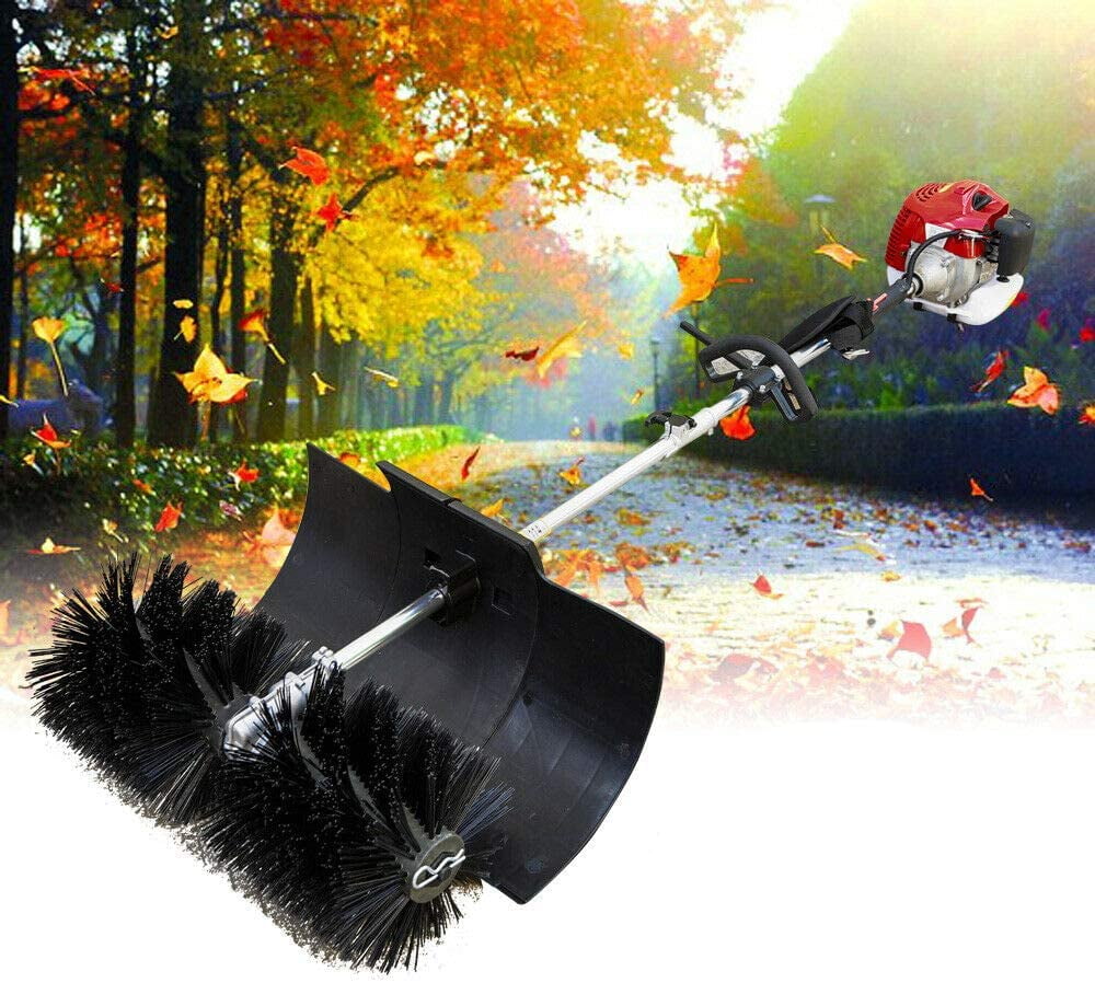 52cc Gas Power Nylon Brush Sweeping Broom Driveway Turf Lawns Handheld Sweeper 