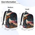 thumbnail image 2 of Disketp Abstract Peacock Painting print Canvas Backpack Lightweight Travel Daypack Student Rucksack Laptop Backpack-, 2 of 5