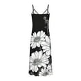 thumbnail image 5 of Women's Summer Dress Sleeveless V Neck Floral Print Pleated Maxi Dress with Straps for Beach Resort Seaside Outings Casual Dress, 5 of 5