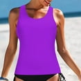 thumbnail image 2 of Otvok Blouson Tankini Swimsuits for Women 2 Piece Bathing Suits with Boyshorts Modest Tummy Control Swimwear M Purple, 2 of 6