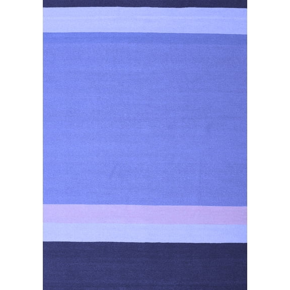 Ahgly Company Indoor Rectangle Abstract Blue Contemporary Area Rugs, 2' x 4'